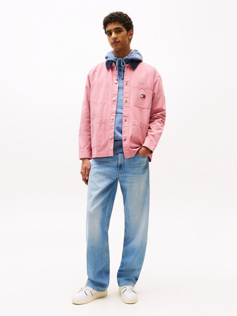 Oversized Fit Solid Overshirt Shirt