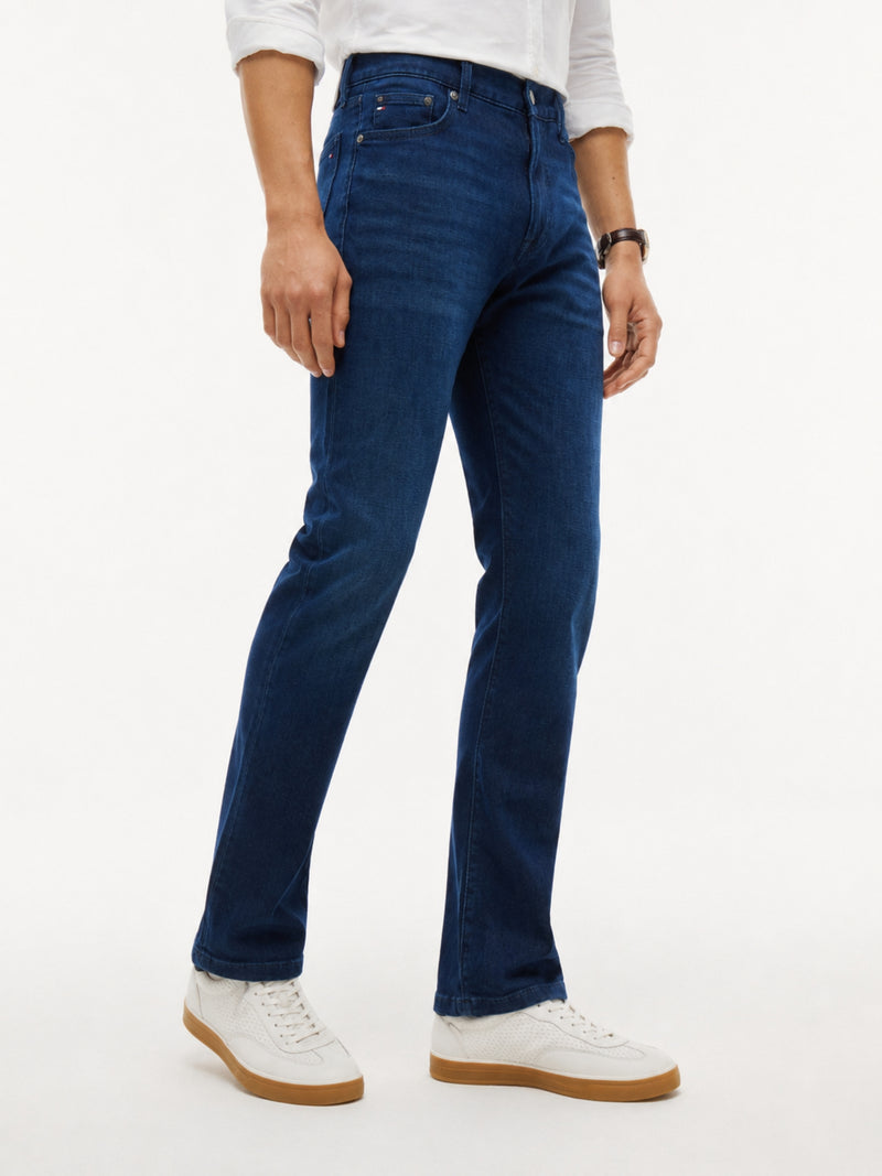 Men Denton Slim Straight Mid Wash Jeans