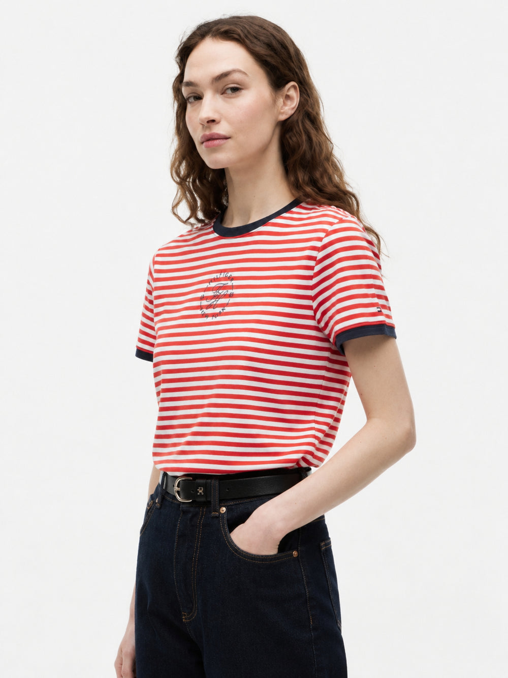 Stripe Regular Fit Half Sleeve Ribbed T-Shirt