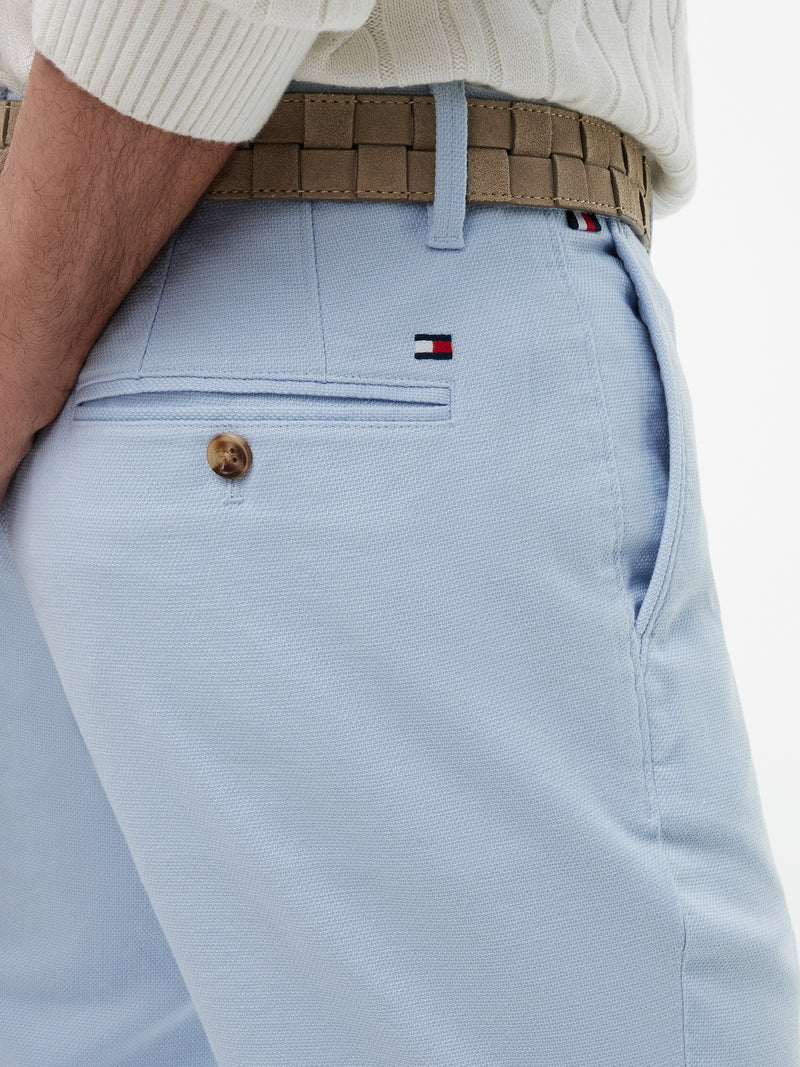 Men Denton Slim Straight Fit Structured Cotton Trouser