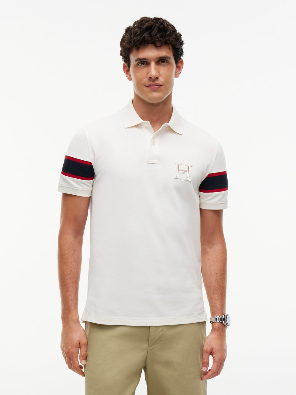 Regular Fit Sleeve Taped Pique Polo