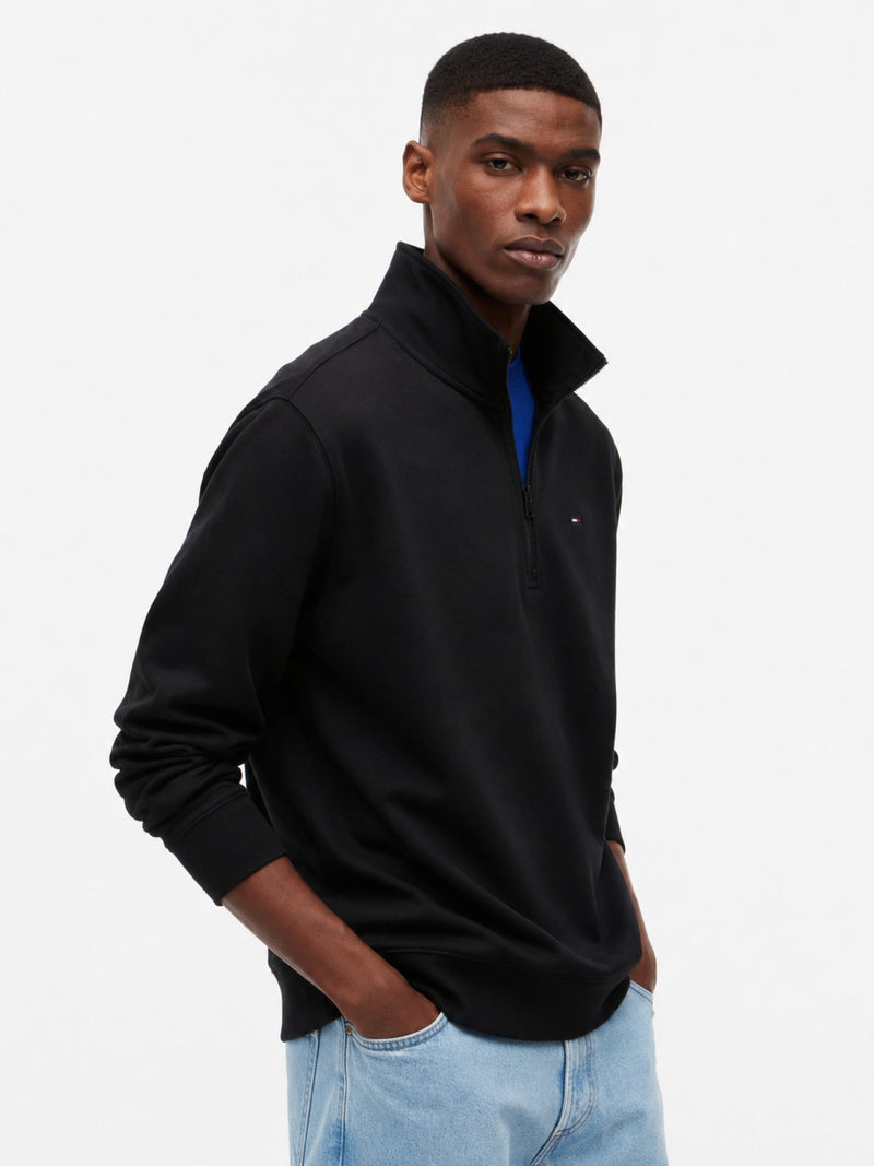 Regular Fit Brushed Fleece Quarter Zip Sweatshirt