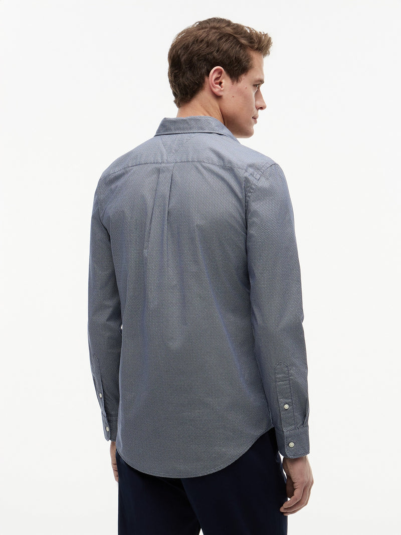 Slim Fit Print Poplin Shirt