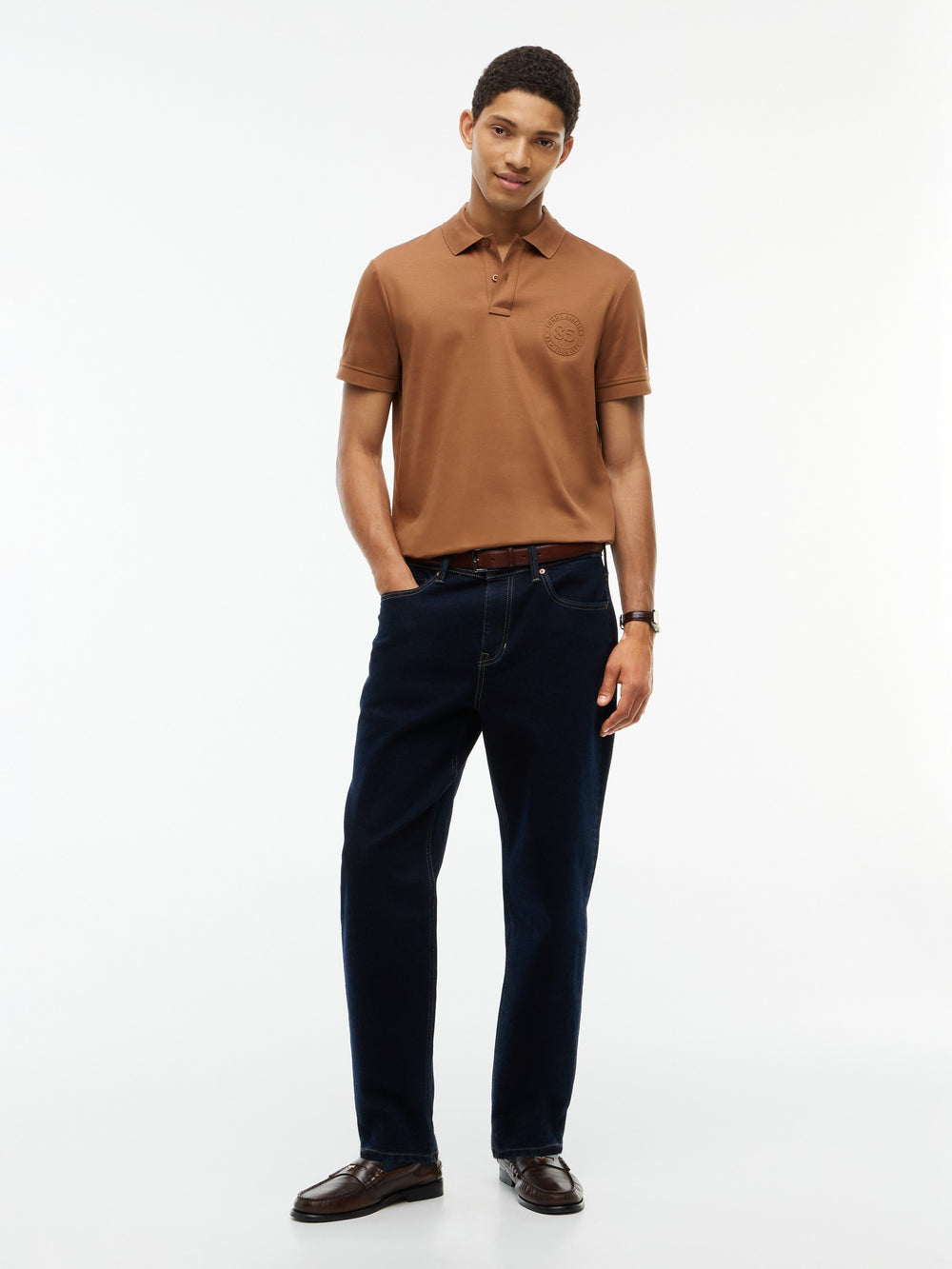 Regular Fit Interlock Polo With Embossed Logo