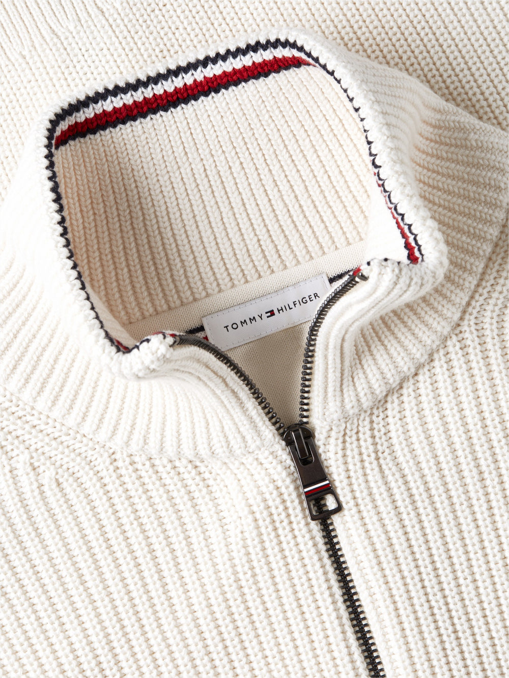 Zip Thru Cable Knit Sweater