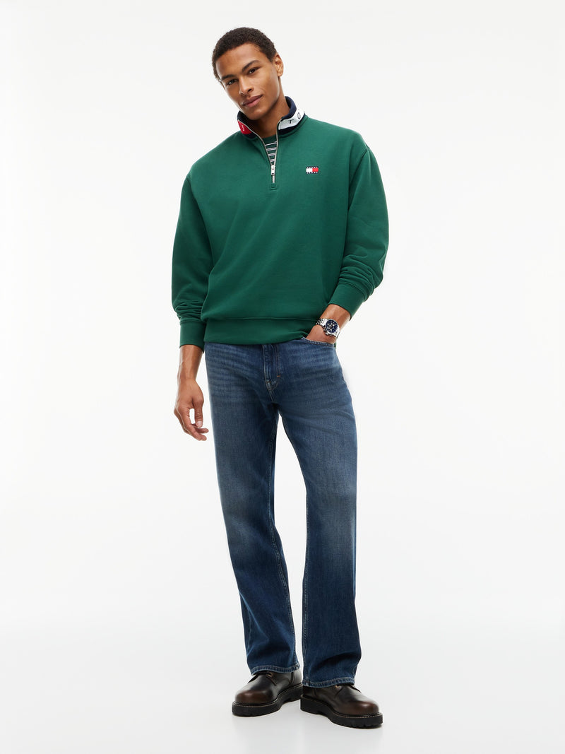 Relaxed Fit Fleece Quarter Zip Sweatshirt