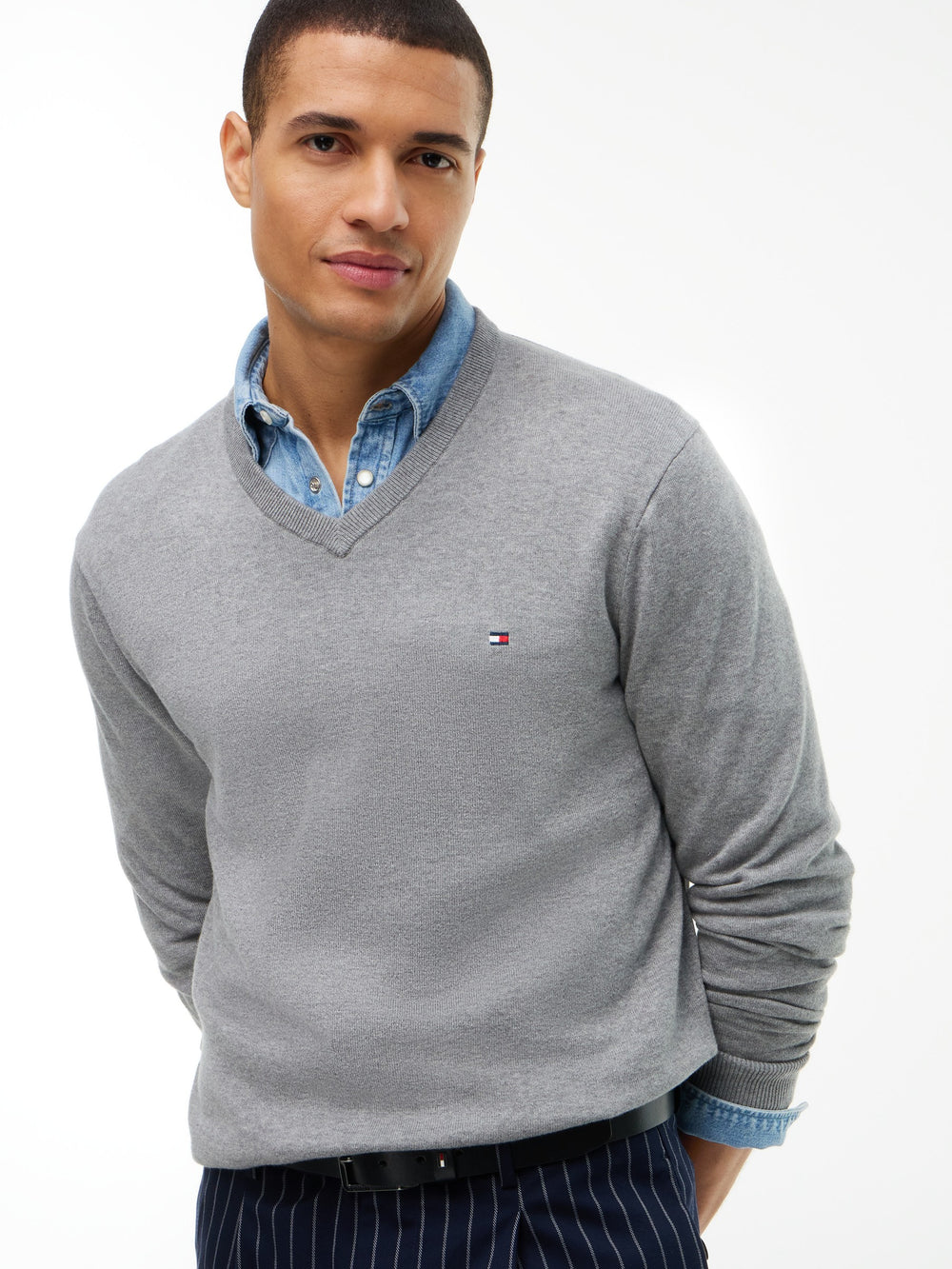 V Neck Solid Sweater