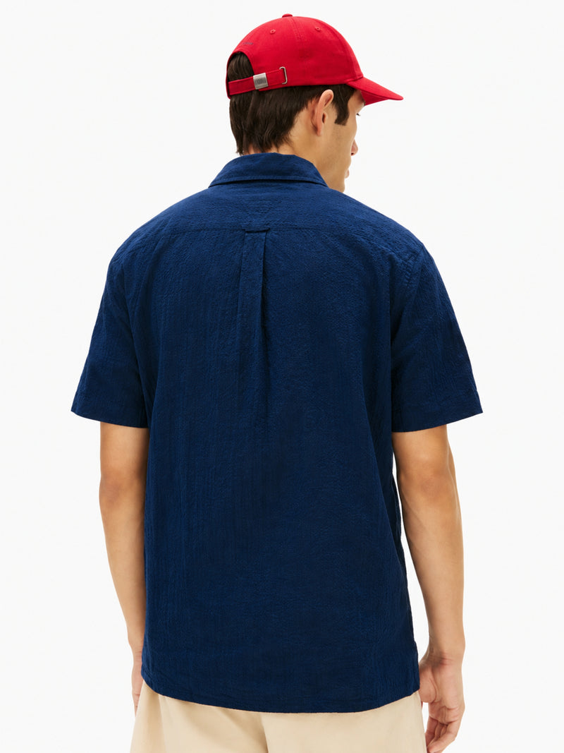 Regular Fit Solid Seersucker Shirt