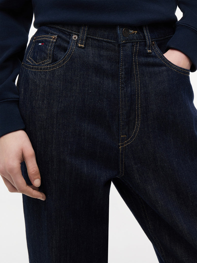 Mid Rise Dark Wash Mom Jeans