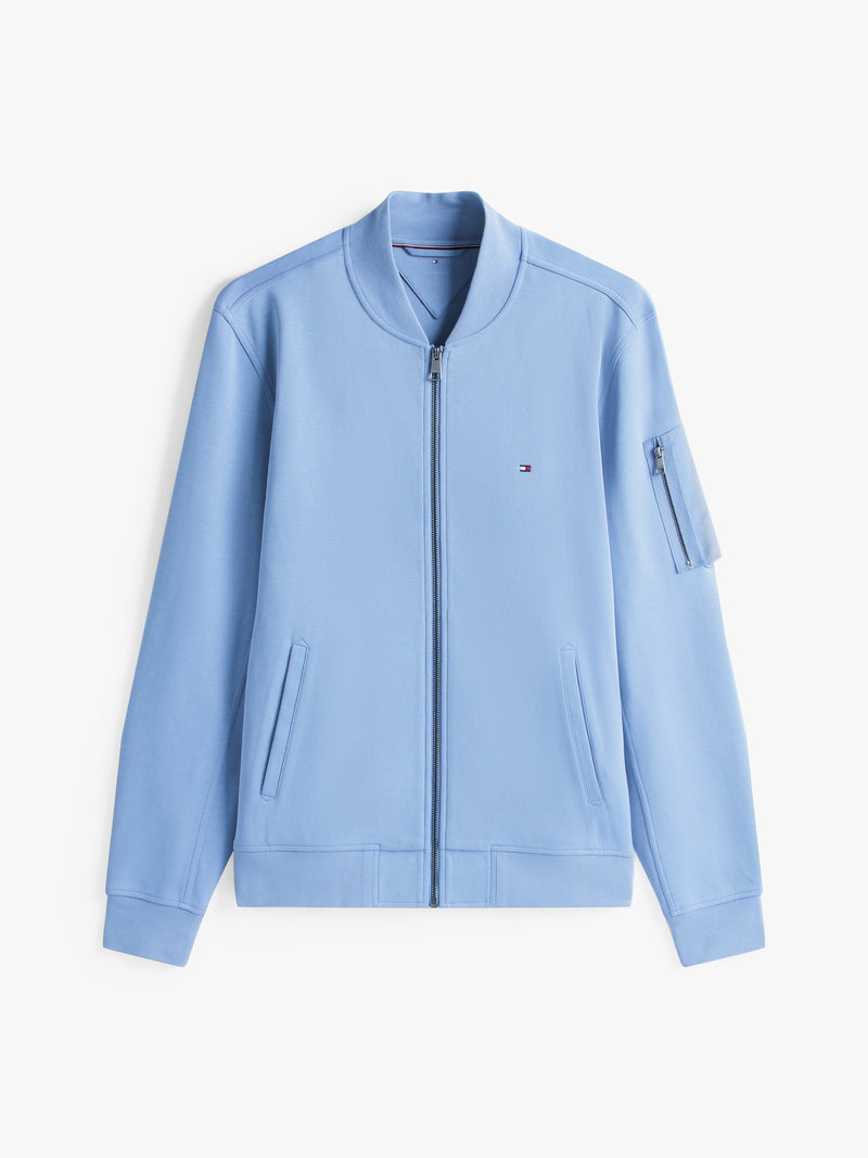 Regular Fit Zip Thru Interlock Sweater