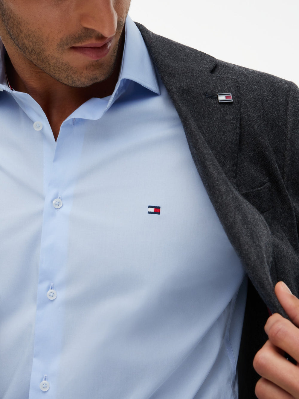 Slim Fit Solid Poplin Shirt