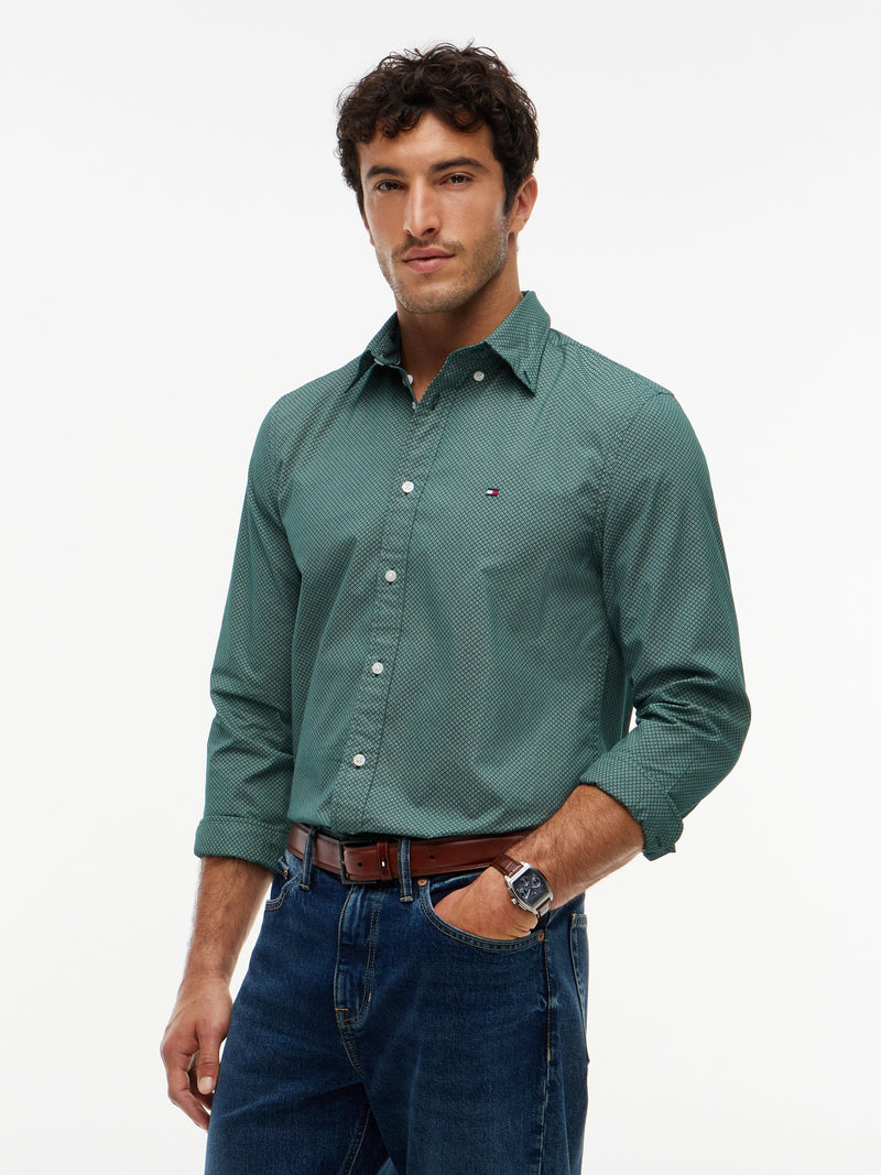 Regular Fit Print Poplin Shirt