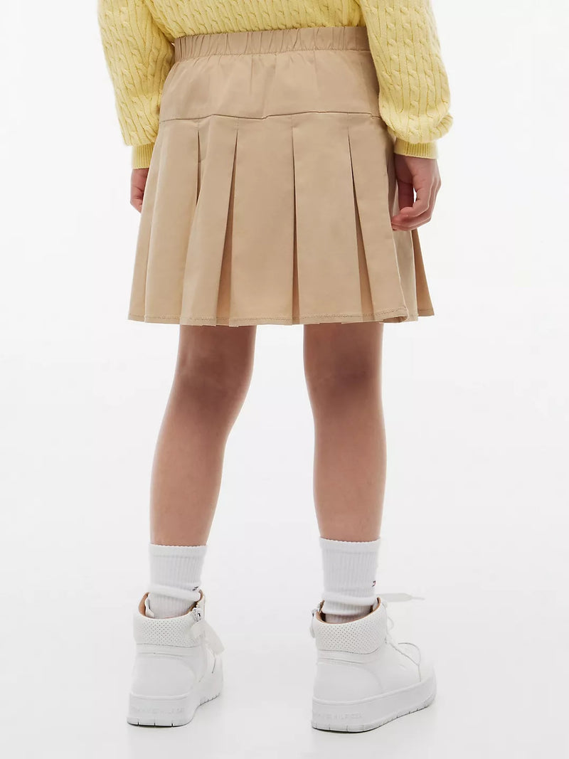 Girls Solid Pleated Skirt