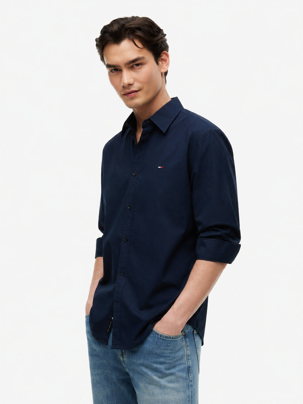 Regular Fit Solid Poplin Shirt