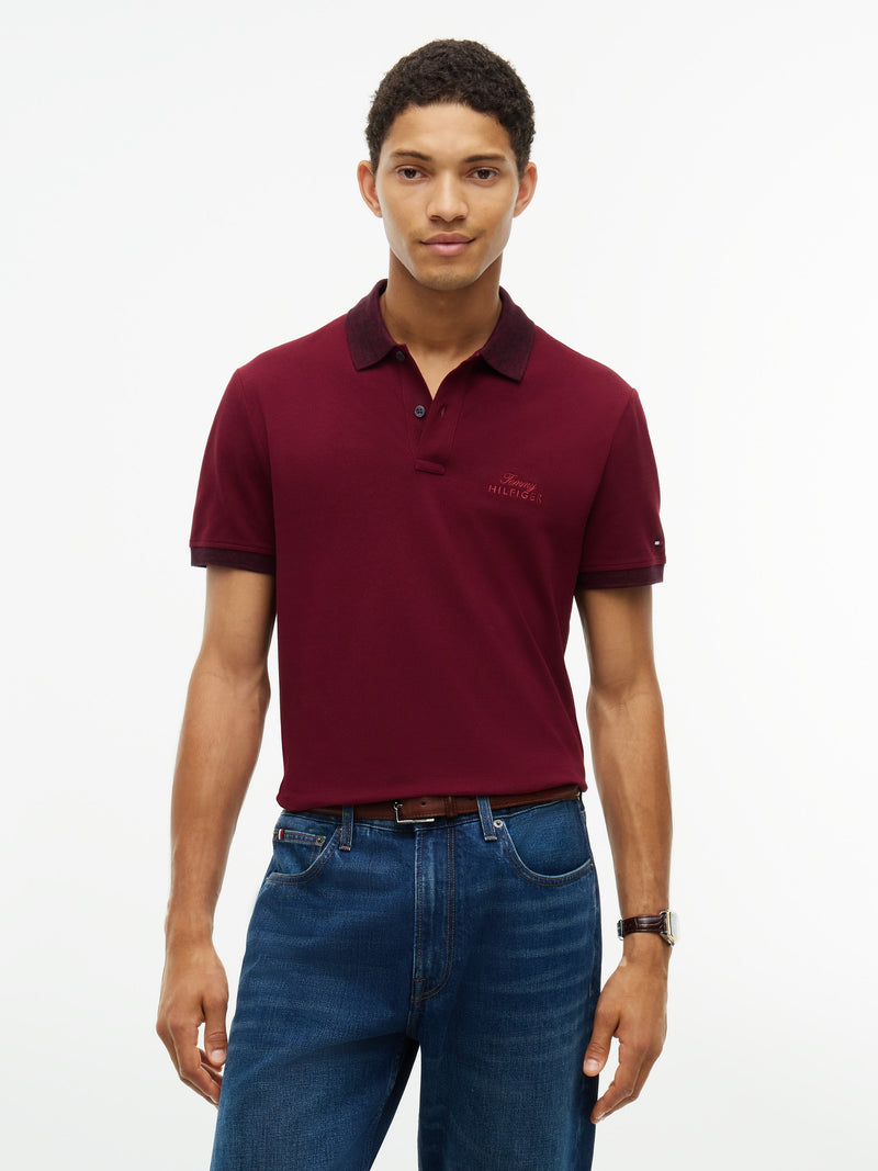 Regular Fit Pique Melange Collar Polo