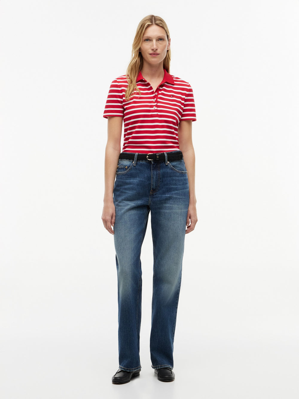 Stripe Regular Fit Half Sleeve Pique Polo