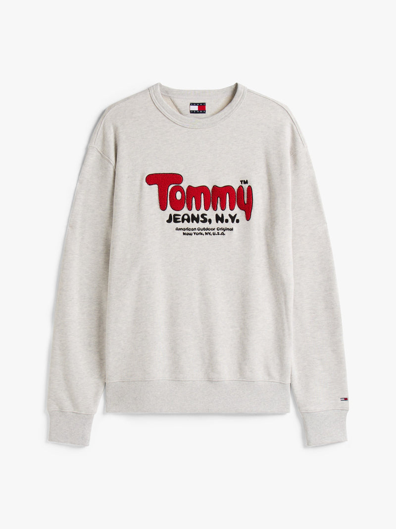 Relaxed Fit Terry Crew Neck Sweatshirt