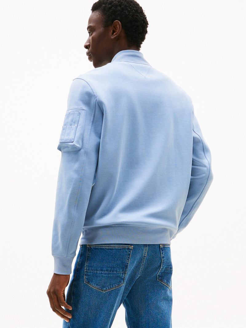 Regular Fit Zip Thru Interlock Sweater