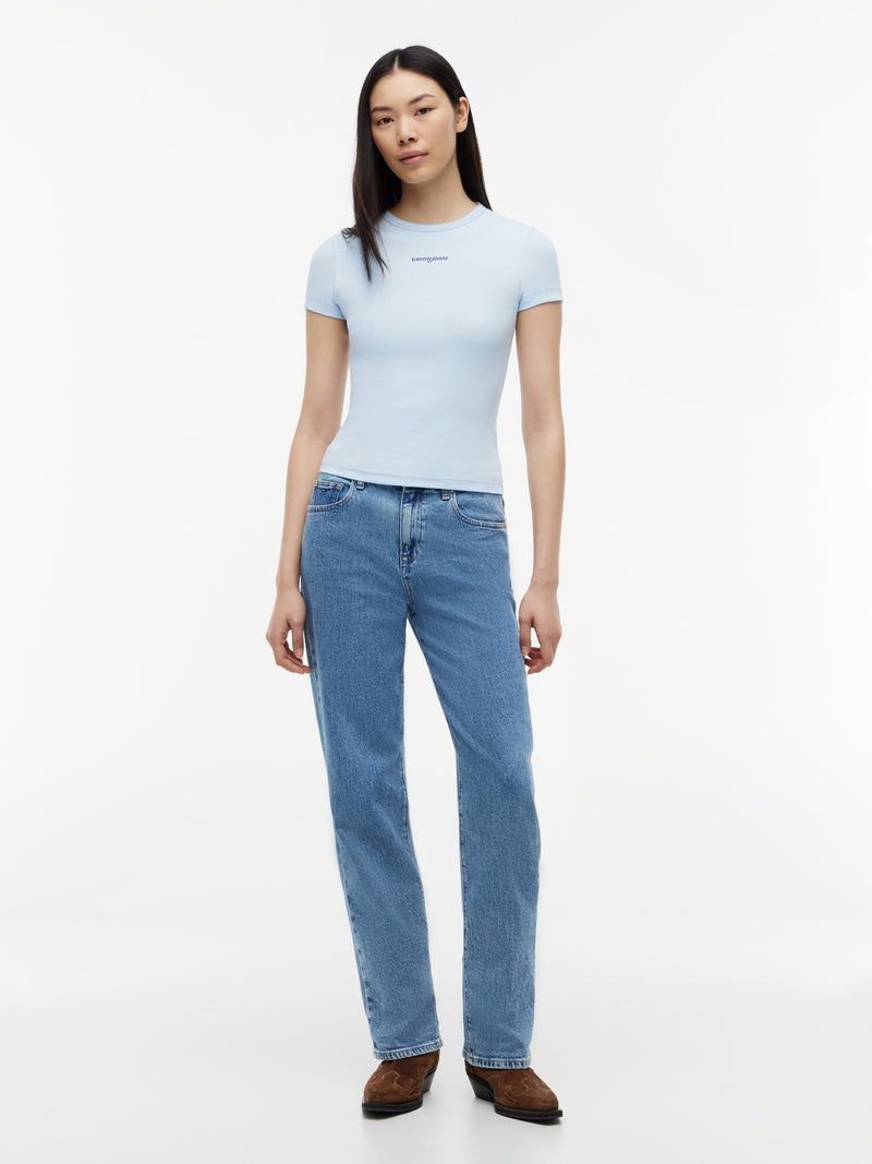Solid Slim Fit Half Sleeve Ribbed T-Shirt