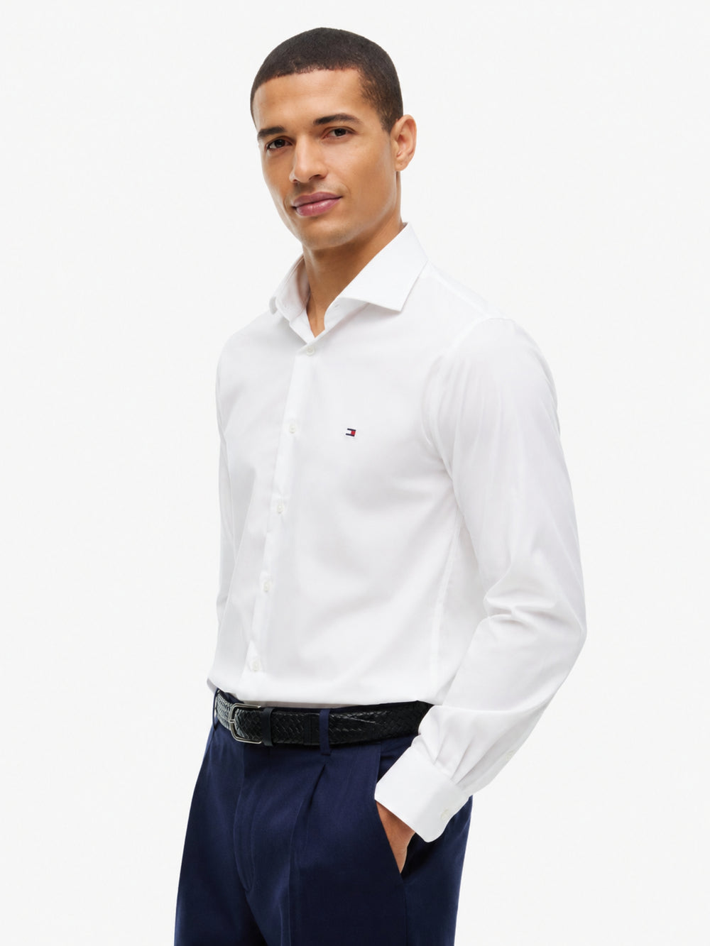 Slim Fit Solid Poplin Shirt