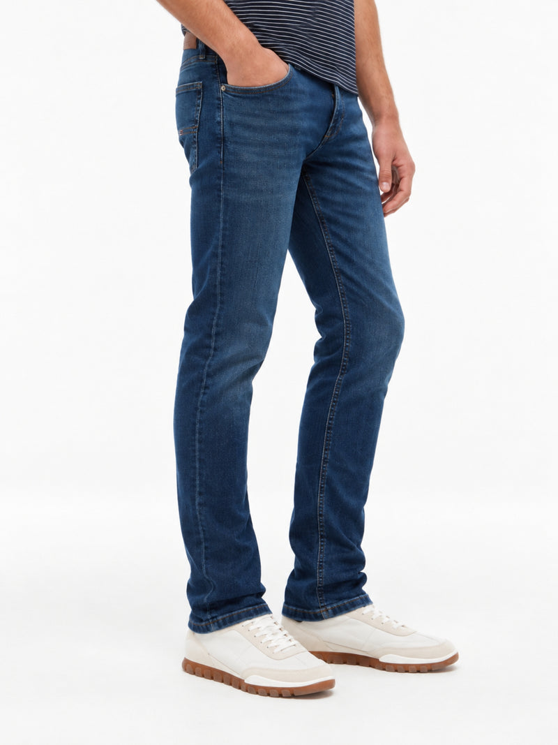 Men Austin Slim Tapered Dark Wash Jeans