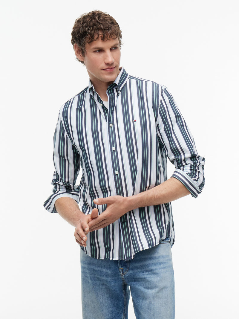 Regular Fit Stripe Poplin Shirt