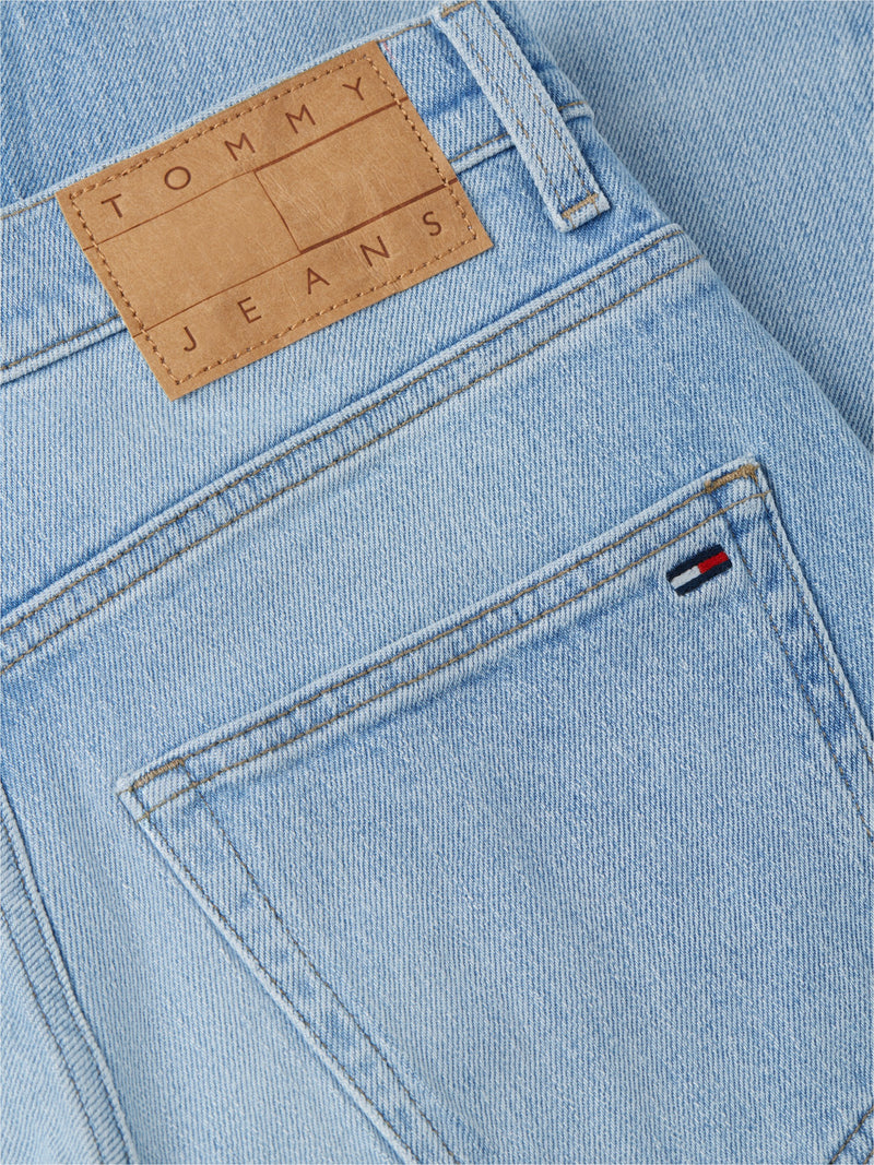 Women High Rise Light Wash Stretch Slim Straight Jeans