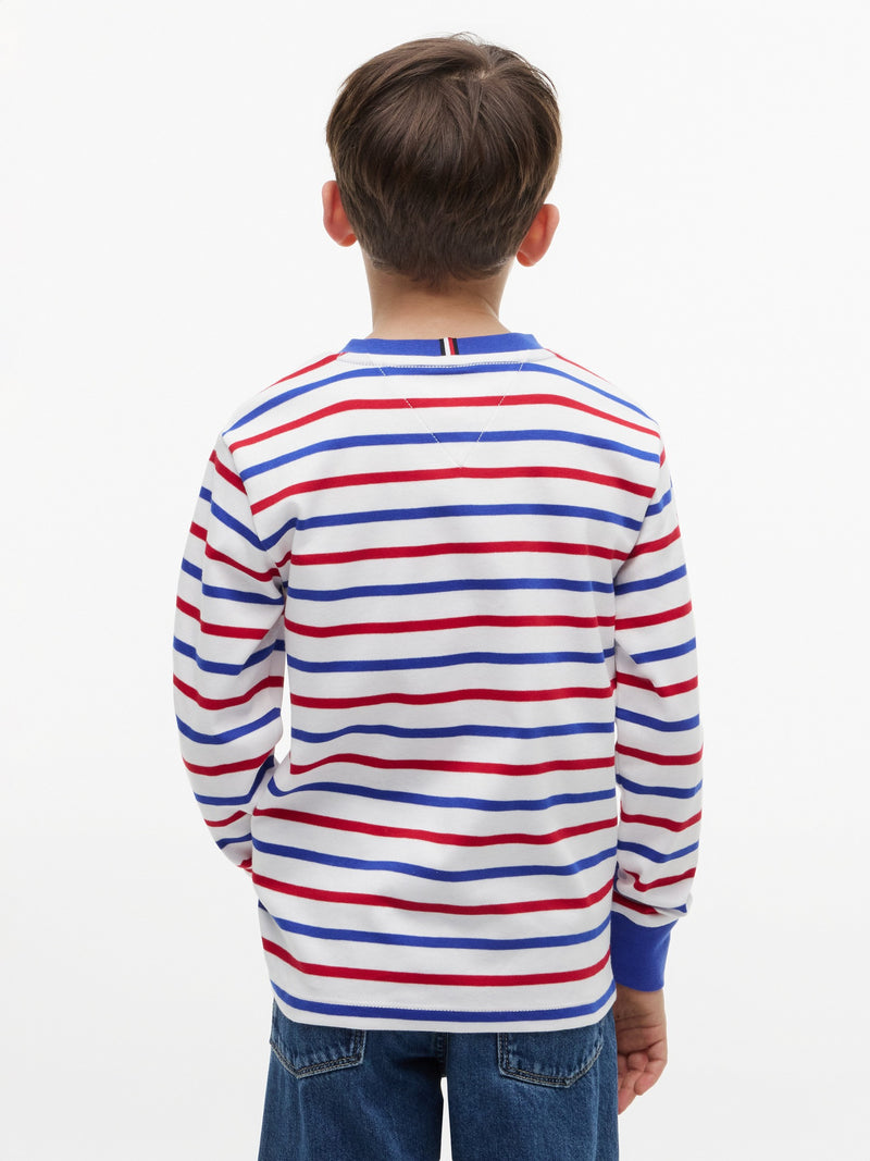 Kids Long-Sleeve Stripe Interlock T-Shirt