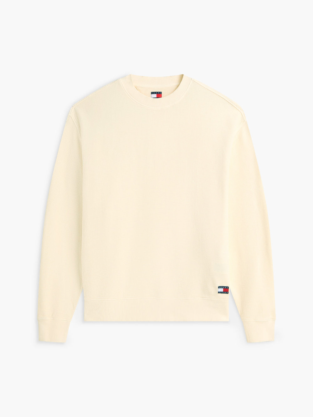 Relaxed Fit Waffle Crew Neck Sweatshirt