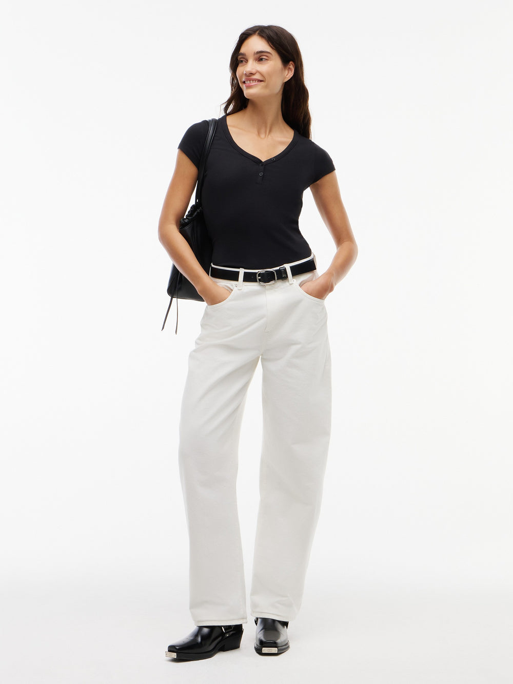 Solid Slim Fit Half Sleeve Ribbed T-Shirt