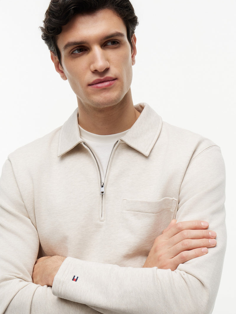 Regular Fit Terry Quarter Zip Sweatshirt