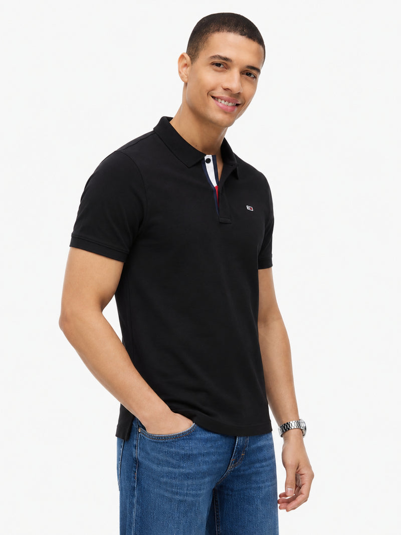 Slim Fit Contrast Placket Polo
