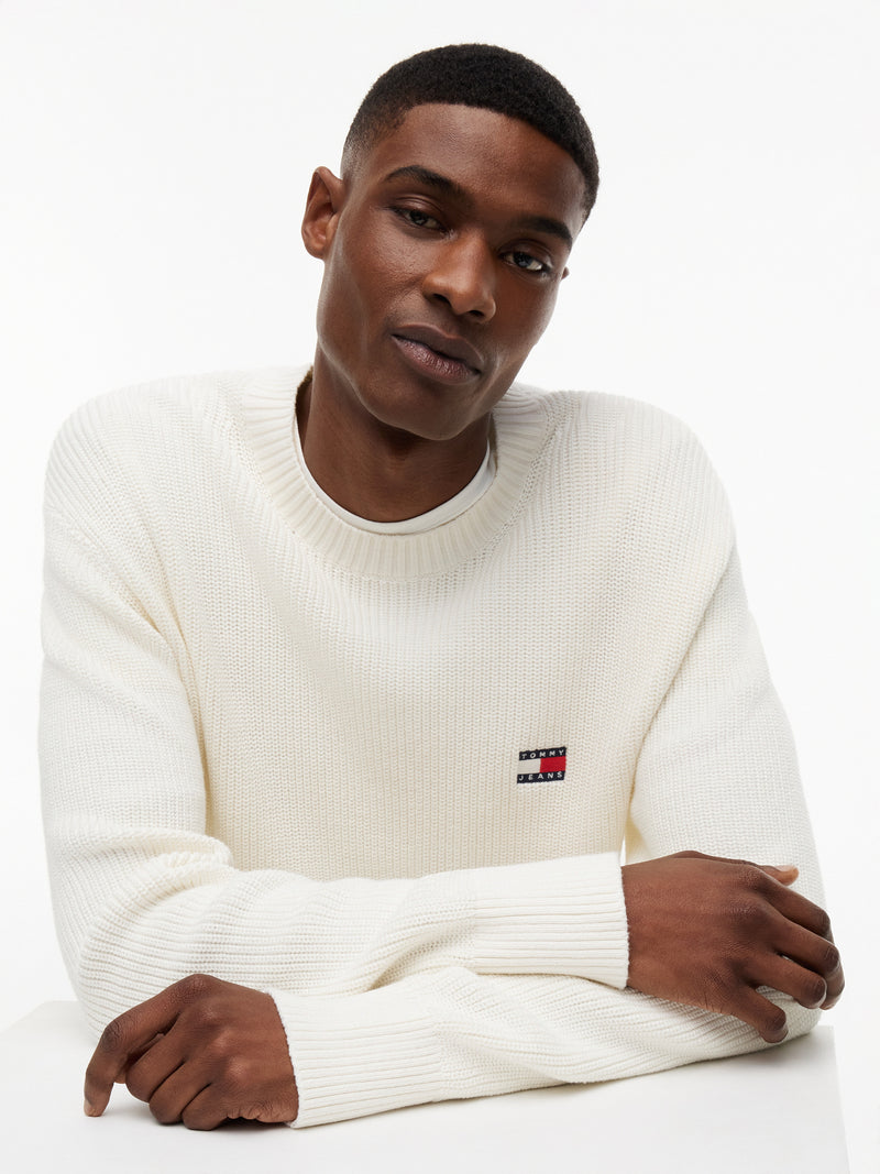 Regular Fit Badge Loose Knit Pullover