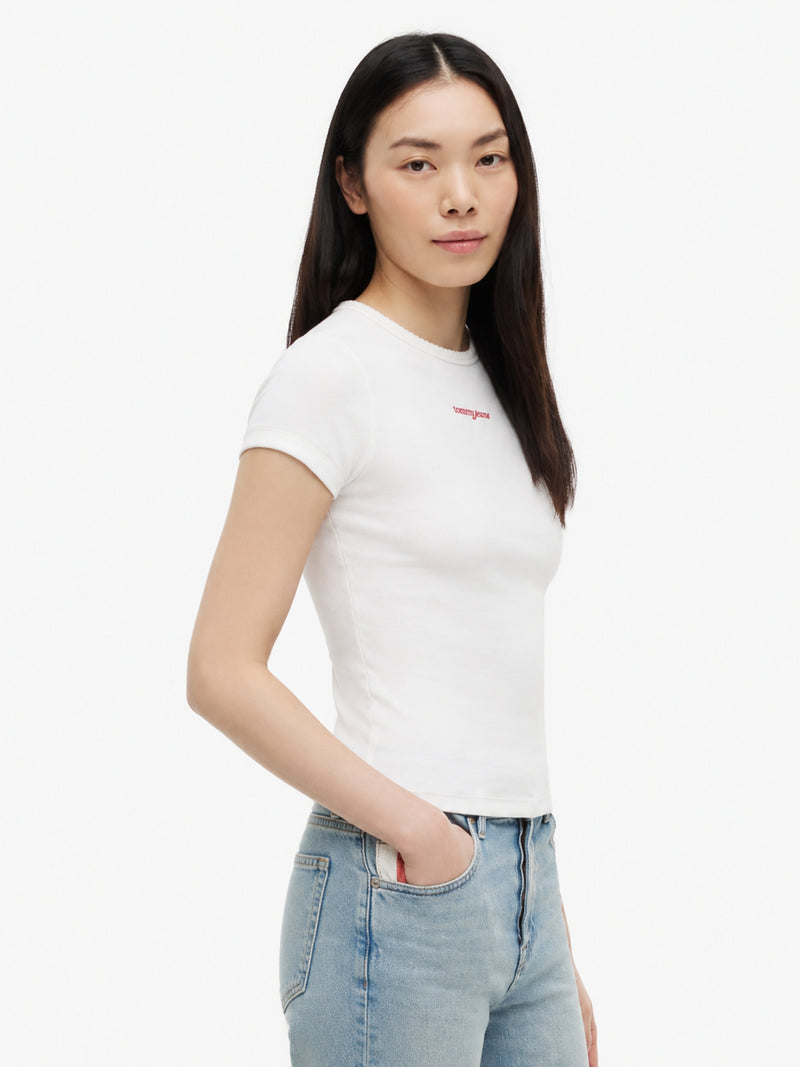 Solid Slim Fit Half Sleeve Ribbed T-Shirt