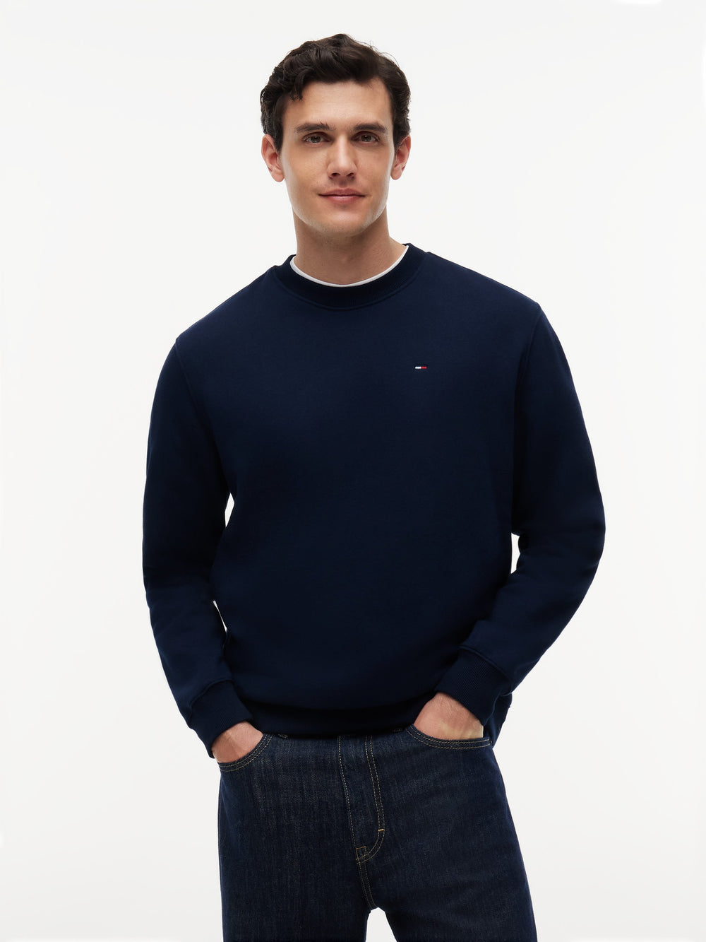 Regular Fit Brushed Fleece Crew Neck Sweatshirt