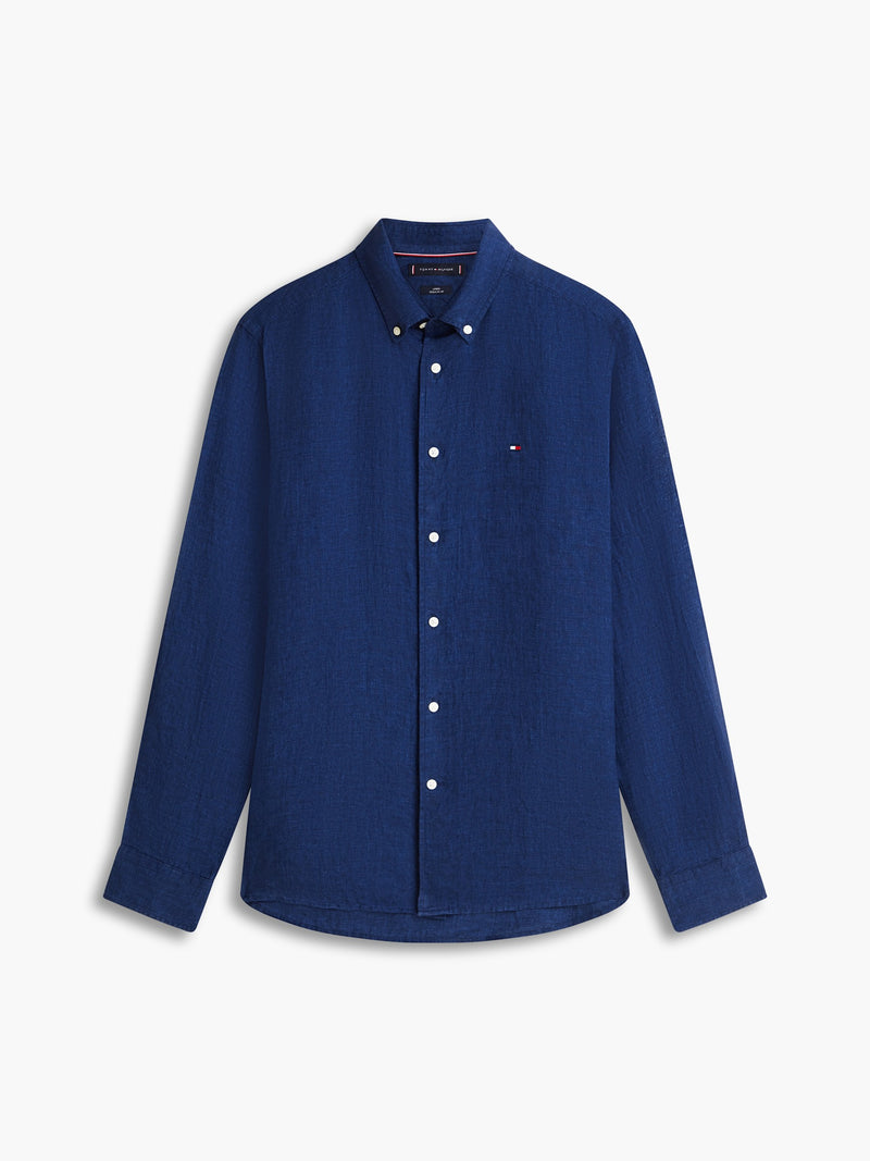 Regular Fit Solid Linen Shirt
