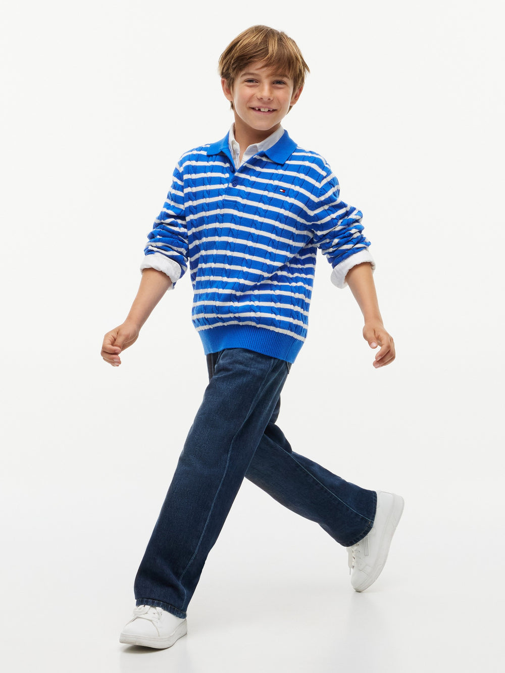 Kids Cable Knit Sweater Polo