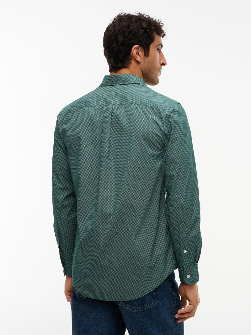 Regular Fit Print Poplin Shirt