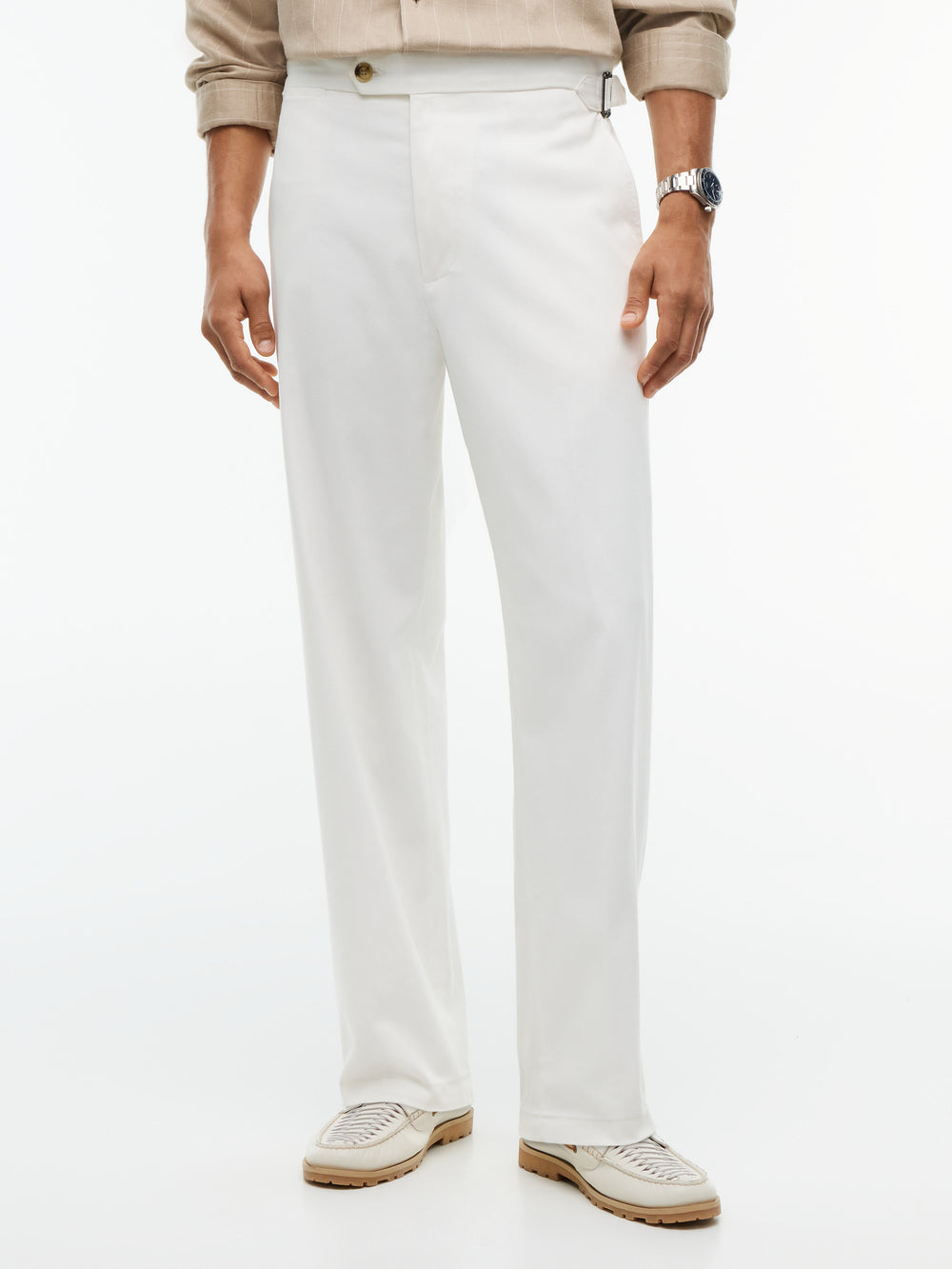Men Relaxed Fit Pleated Twill Trouser