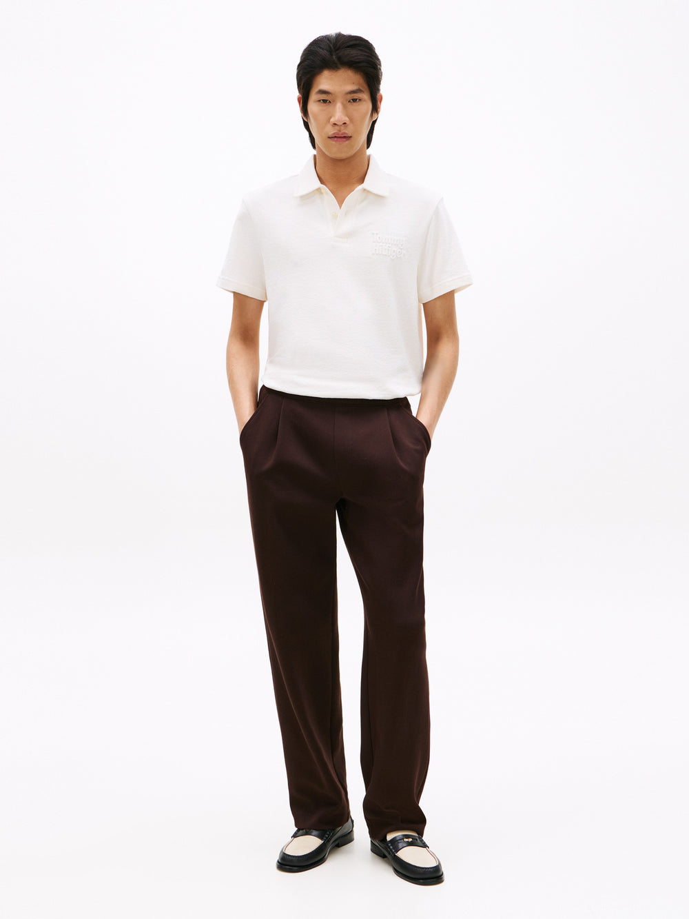 Regular Fit Embossed Terry Polo