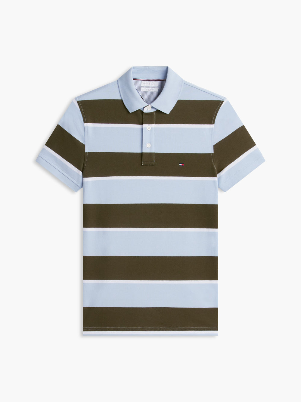Slim Fit Striped Pique Polo