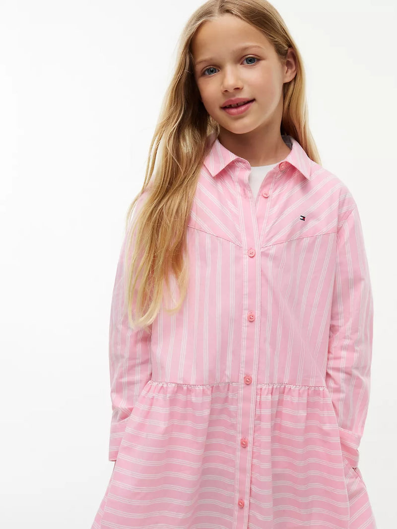 Kids Long-Sleeve Stripe Shirt Dress