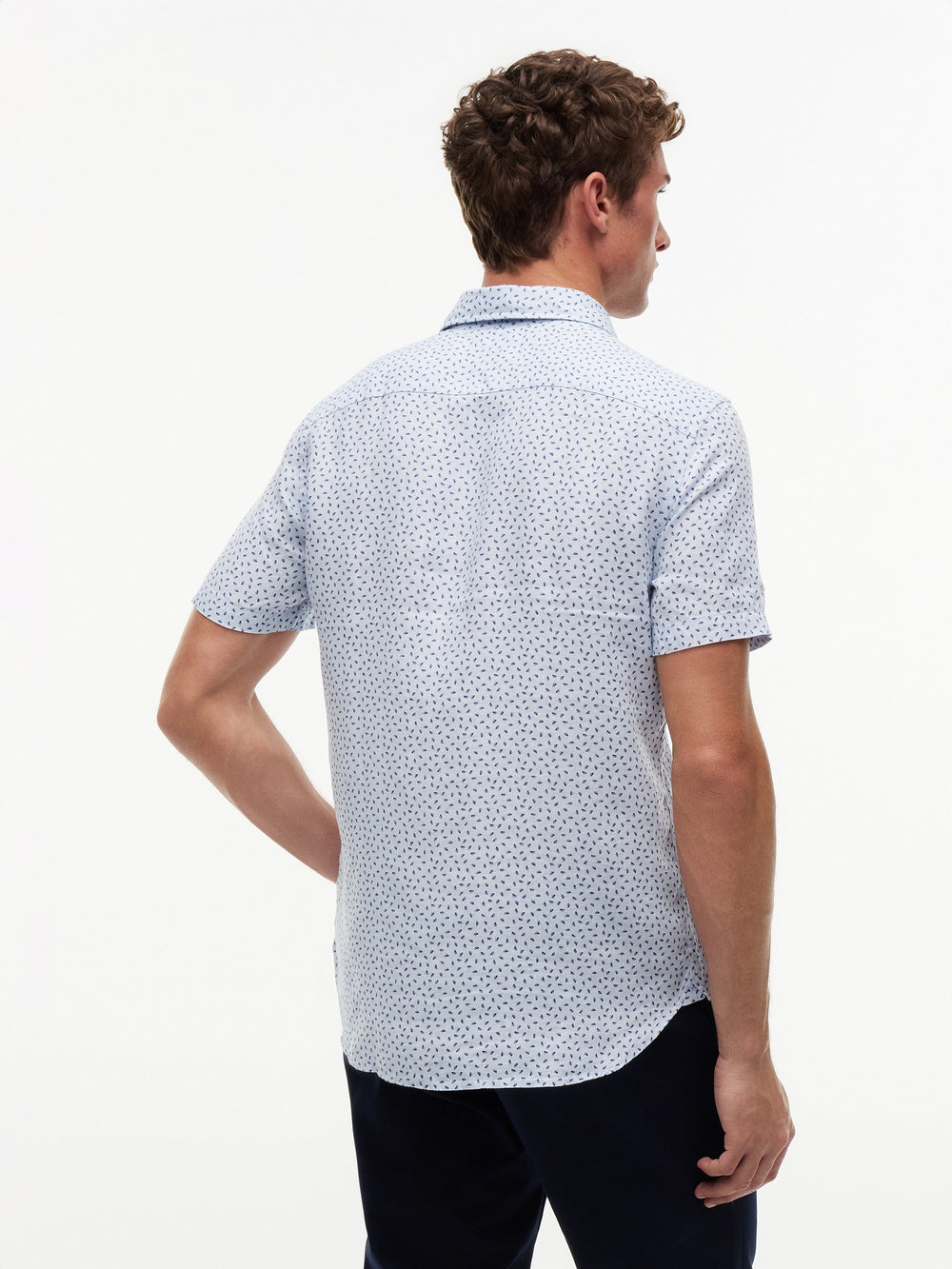 Regular Fit Print Linen Shirt