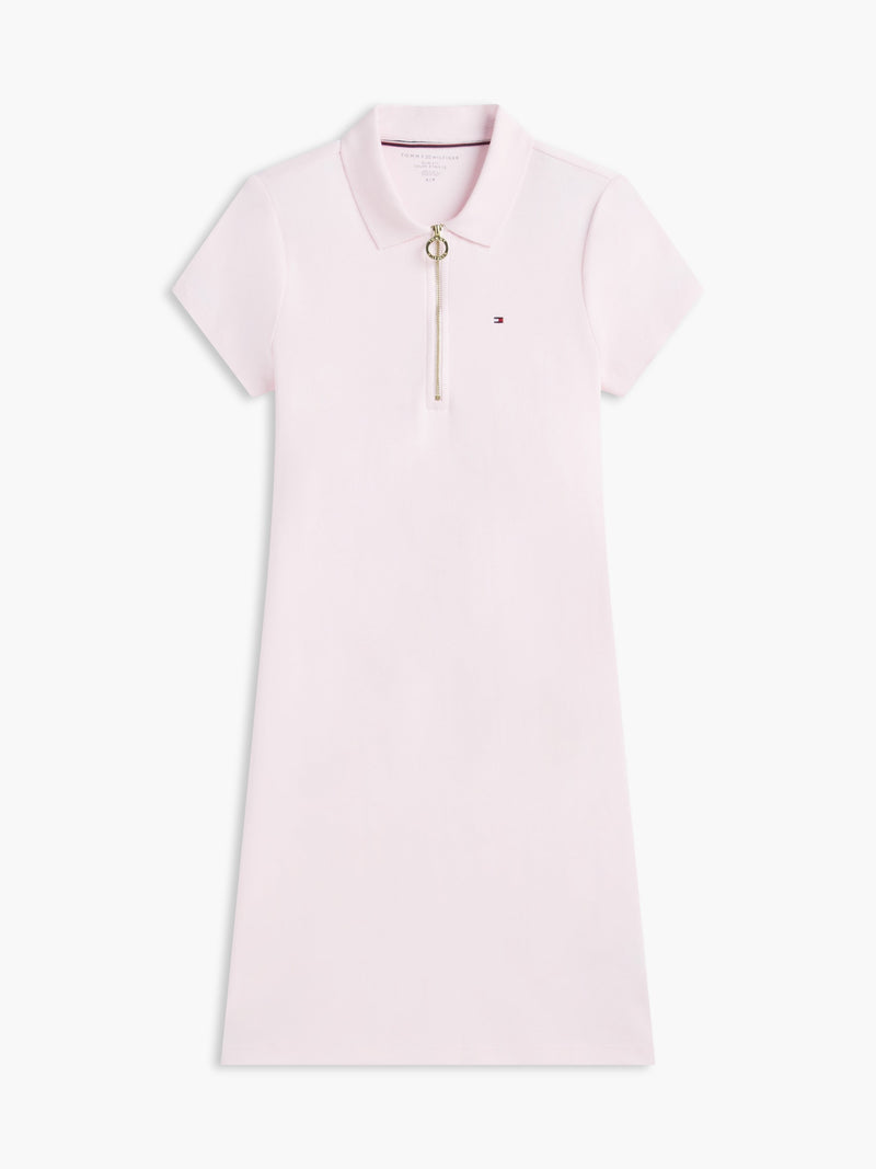 Half Sleeve Solid Fave Rib Bodycon Polo Dress
