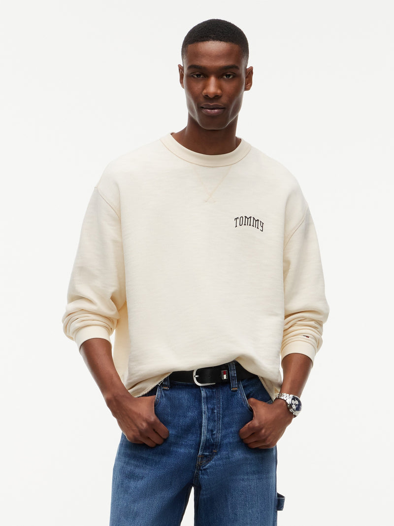 Relaxed Fit Terry Crew Neck Sweatshirt