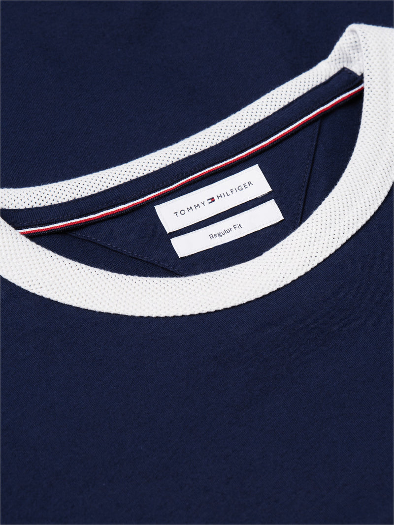 Regular Fit Mesh Neck Tshirt