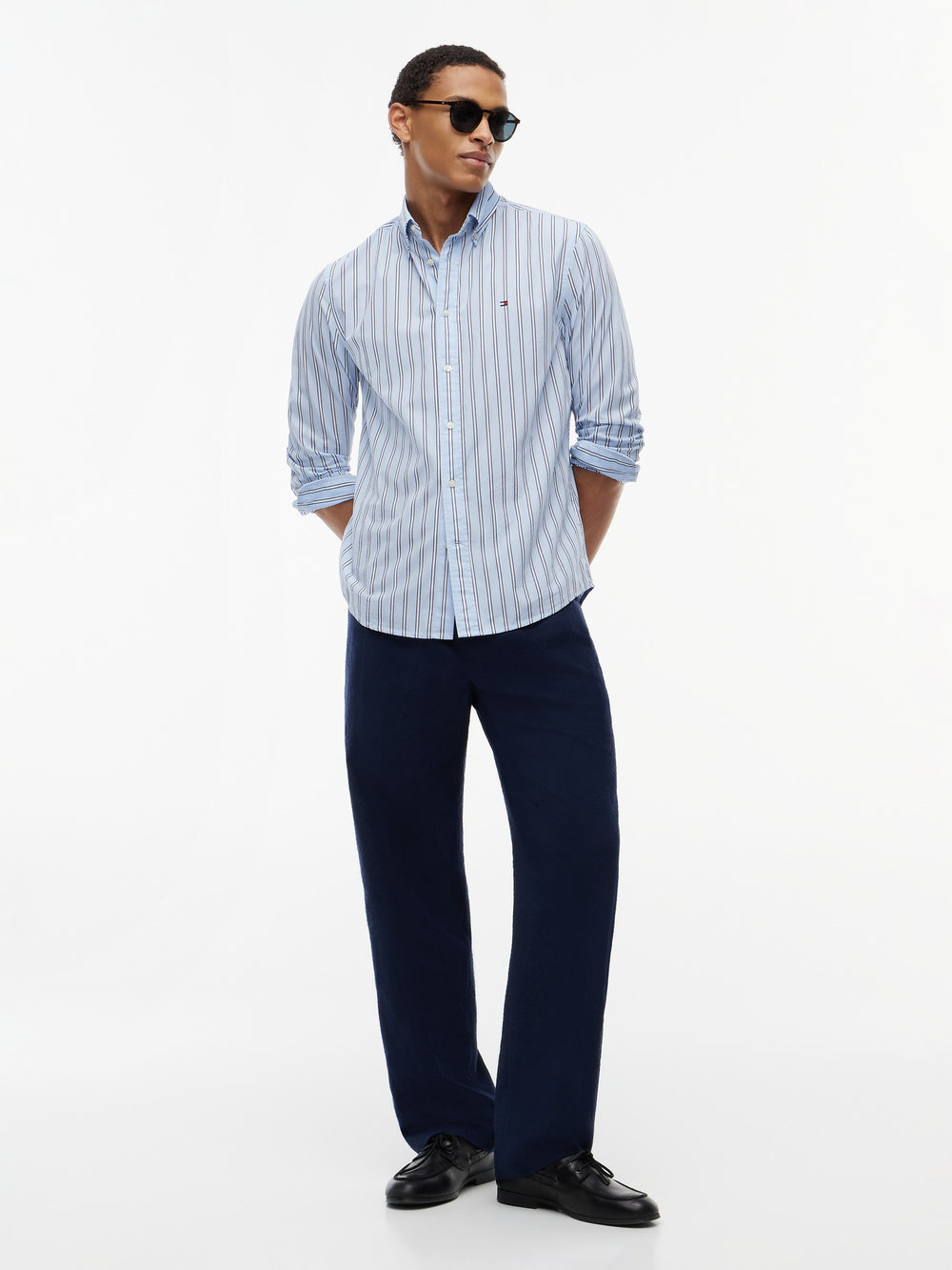 Regular Fit Stripe Poplin Shirt