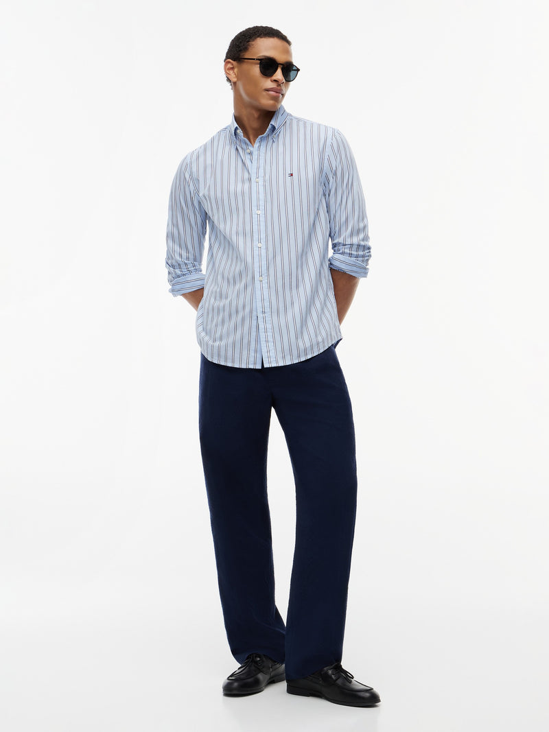 Regular Fit Stripe Poplin Shirt