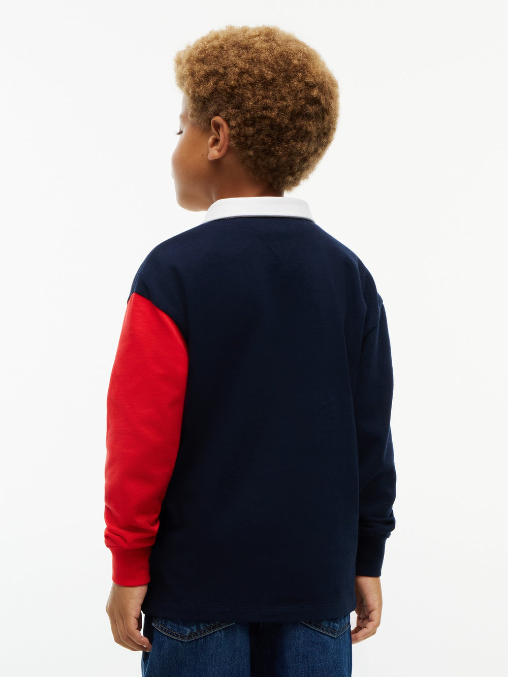 Kids Long-Sleeve Color Block Polo