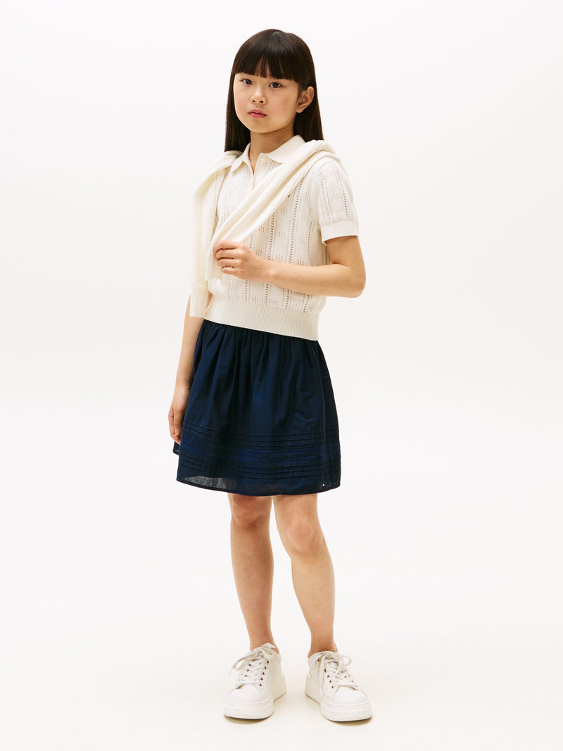 Kids Pointelle Polo Sweater